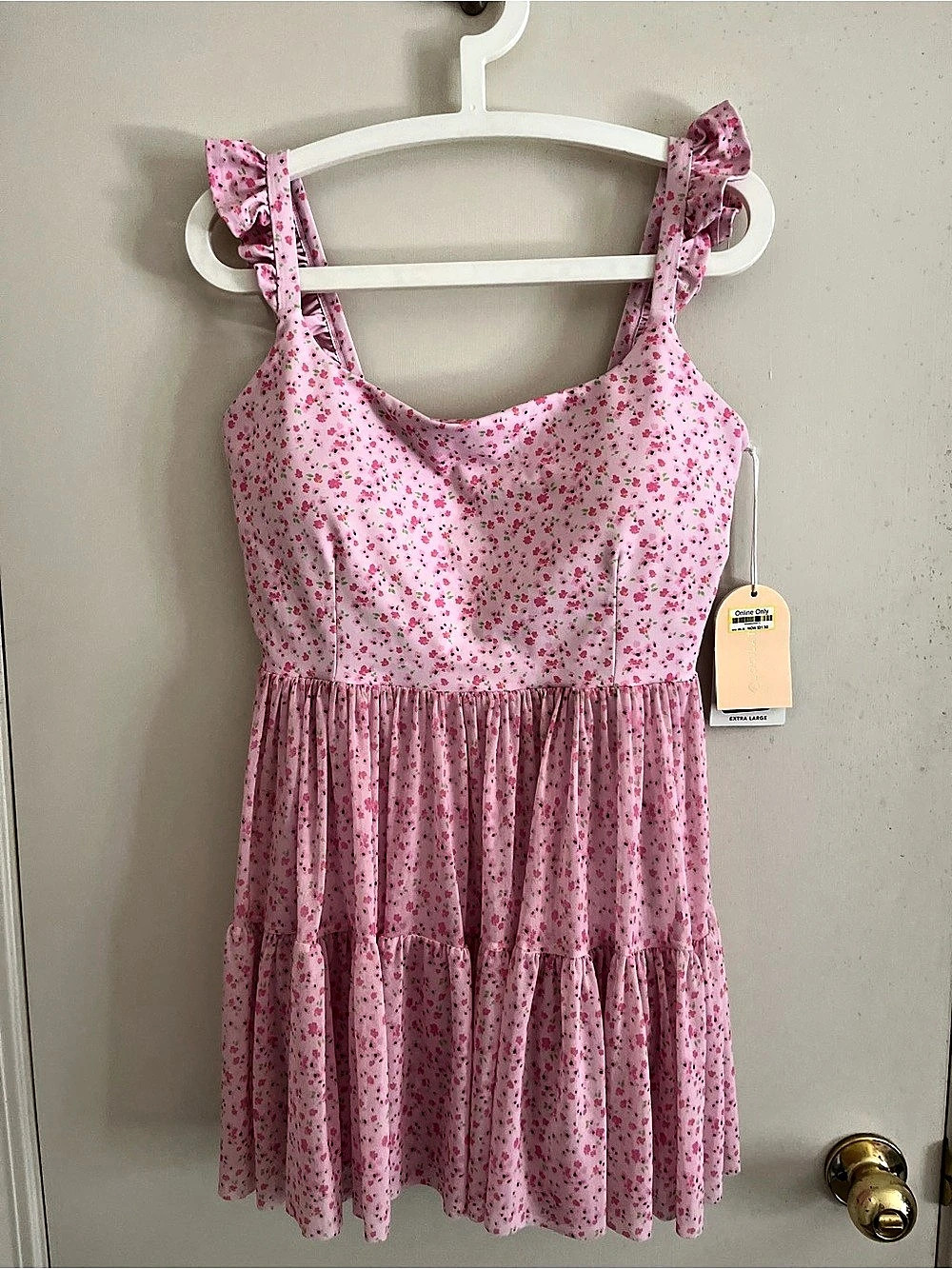 Blogilates Ballerina Ruffle Skort Dress Floral Pink XL